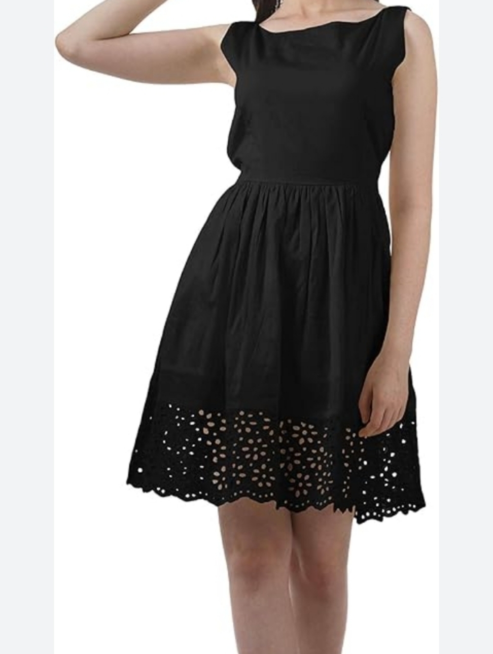 XHILERATION dress sleeveless black with cut outs size large great with j…